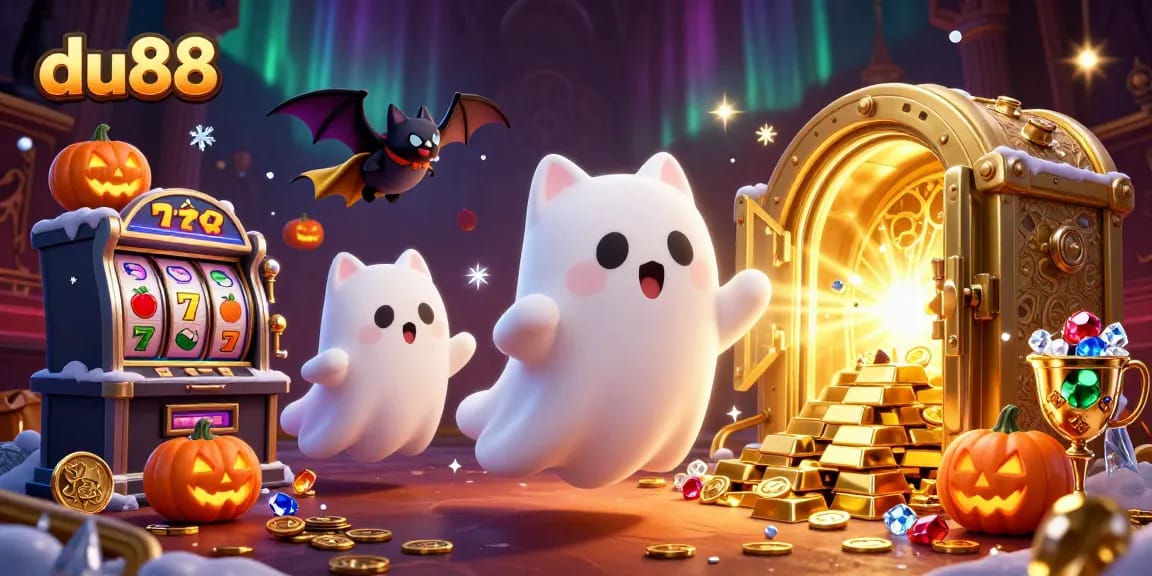 Engage in thrilling gameplay at du88 with ghostly characters and sparkling casino treasures.