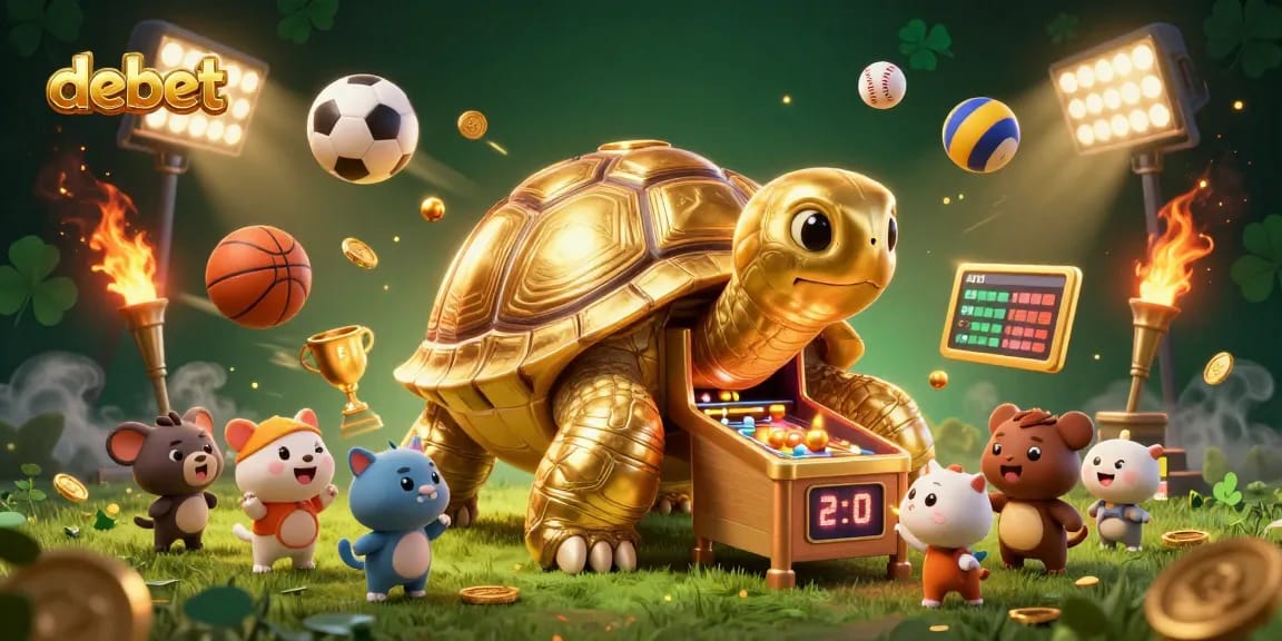Experience thrilling sports betting excitement with debet as a colossal tortoise pinball inspires action.