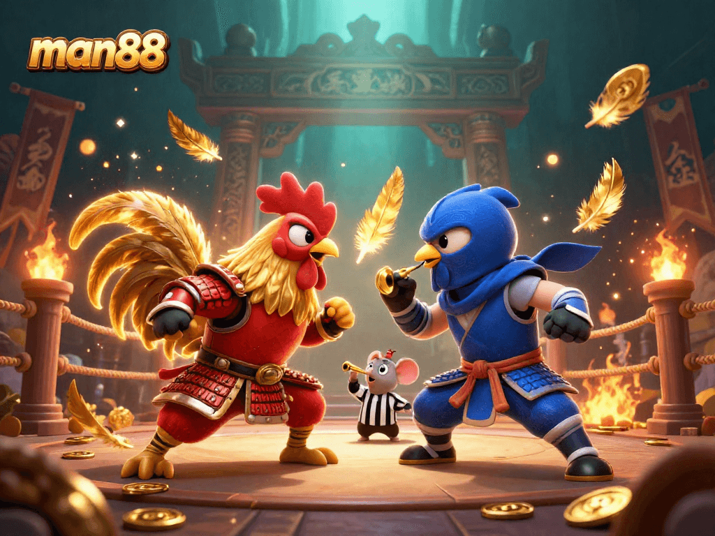 man88 offers thrilling online betting with dynamic gaming elements in a vibrant illustration