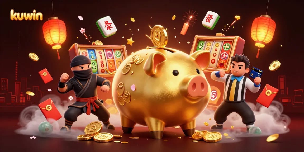 kuwin casino enthusiasts engage in vibrant gameplay amid golden coins and dynamic characters