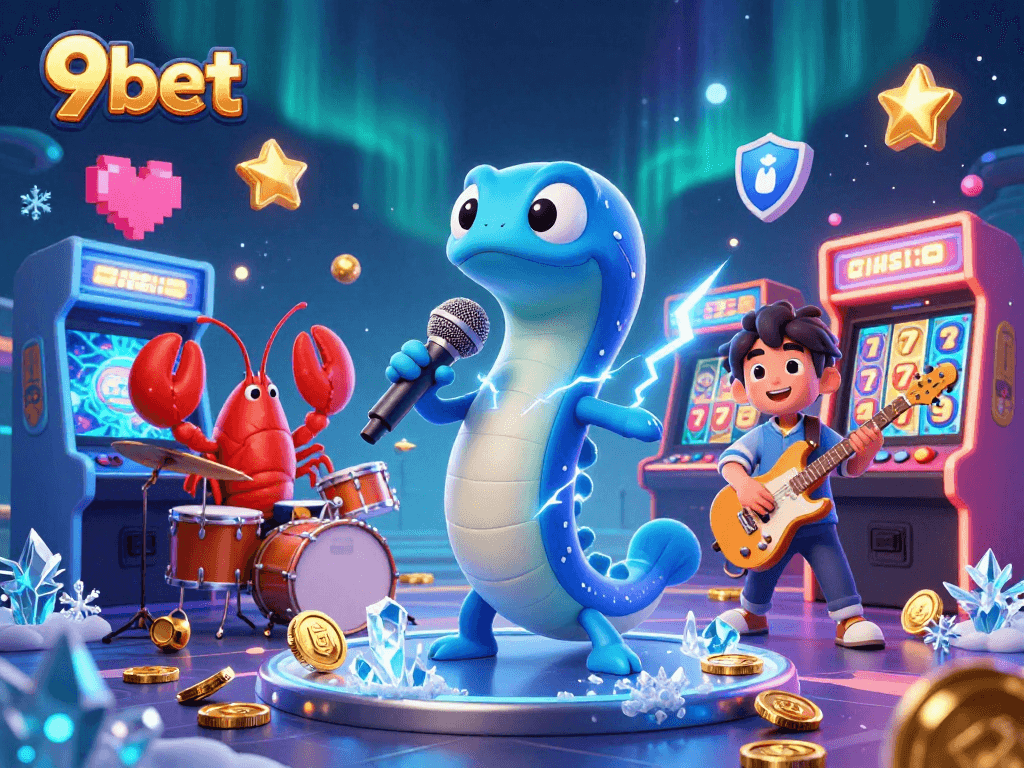 Engage with exciting 9bet gaming and enjoy vibrant casino action in this festive underwater scene.