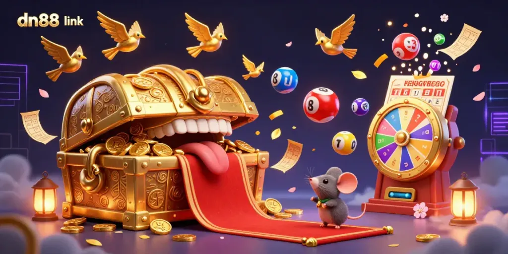 Engage with the dn88 link treasure chest illustration that captures the allure of gambling entertainment.