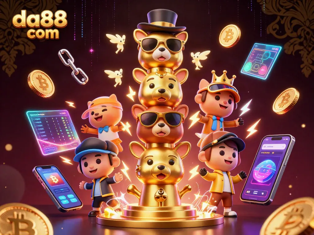 Experience da88 com with vibrant 3D casino illustrations and vivid gaming elements