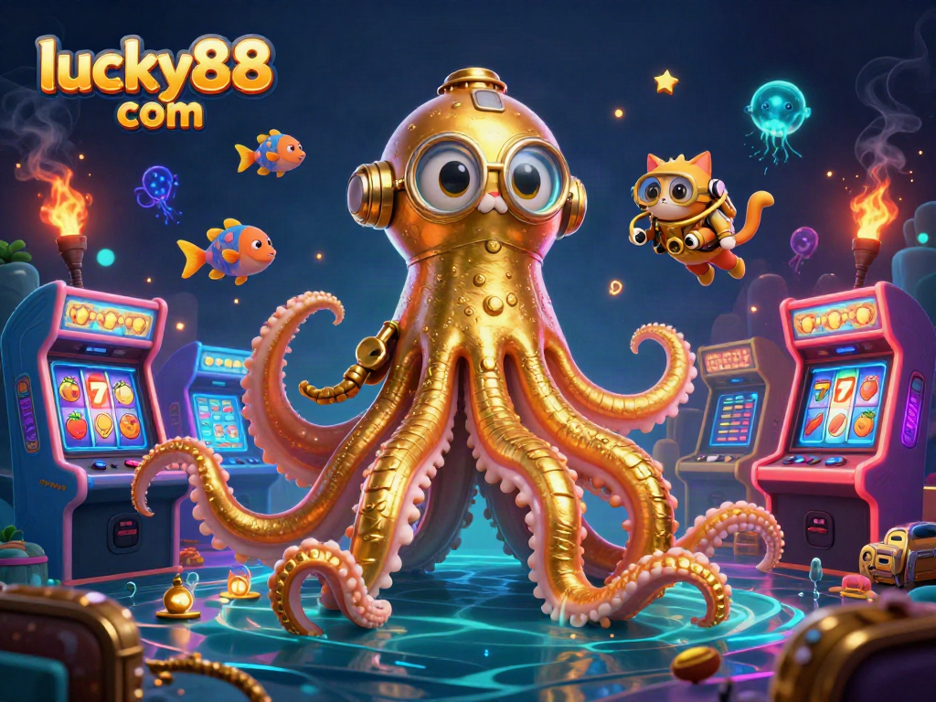 Win big on lucky88 com with a thrilling 3D casino adventure featuring a kraken and diving cat!