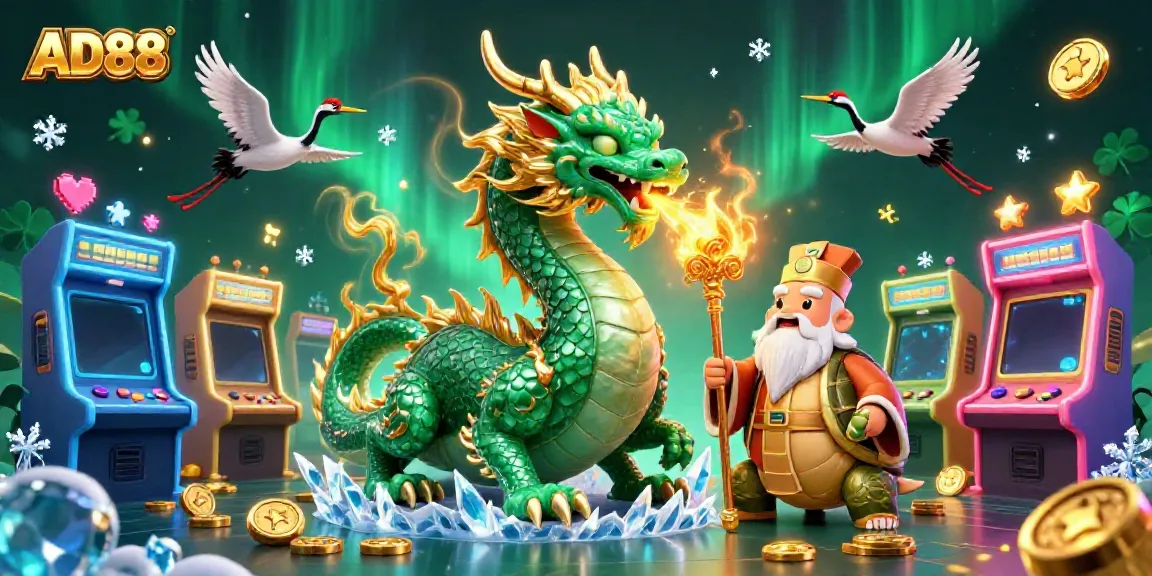Experience immersive gaming with AD88's vibrant casino illustrations showcasing exciting characters and elements.