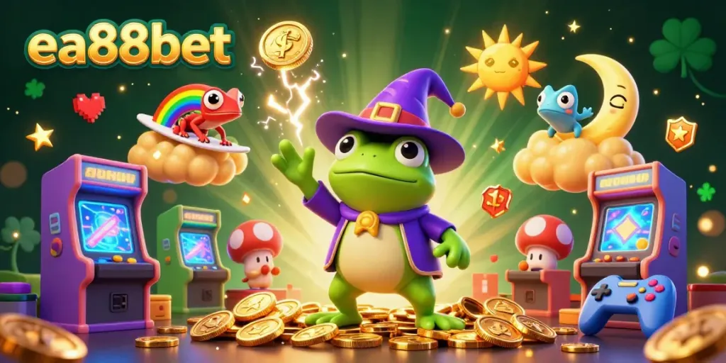 Win big with ea88bet’s exciting casino games, featuring golden coins and vibrant characters.