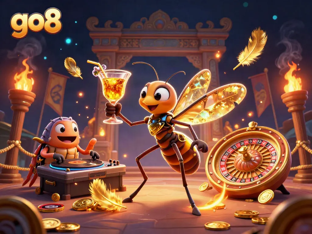Join the excitement at go8 with dynamic casino characters and vibrant elements in a vibrant gaming scene.