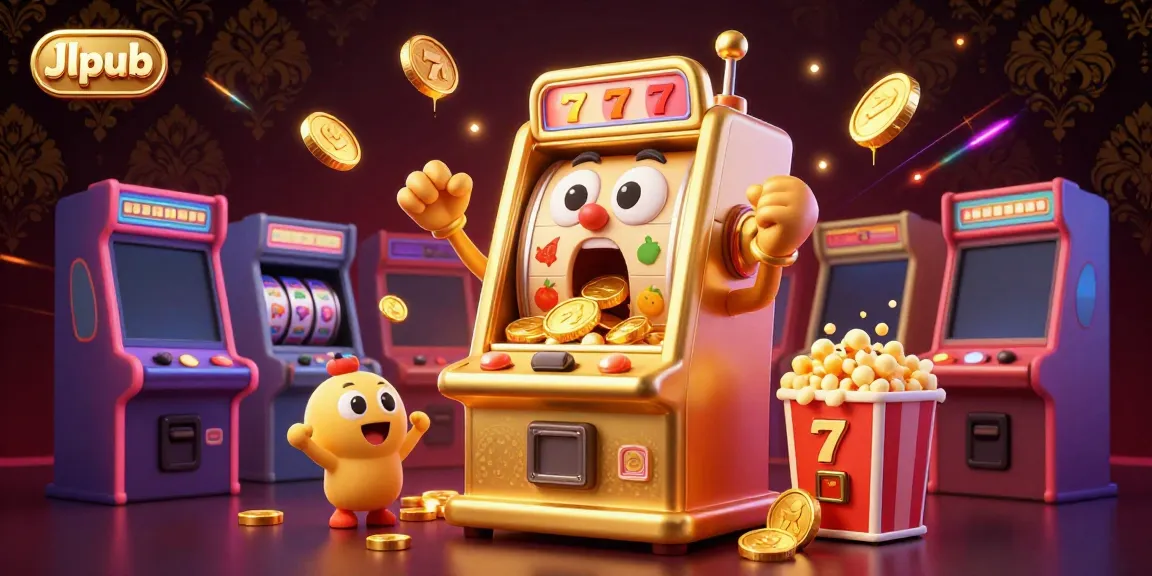 Experience the thrilling jackpot moments with Jlpub's dynamic slot games depicted in vibrant 3D illustration.