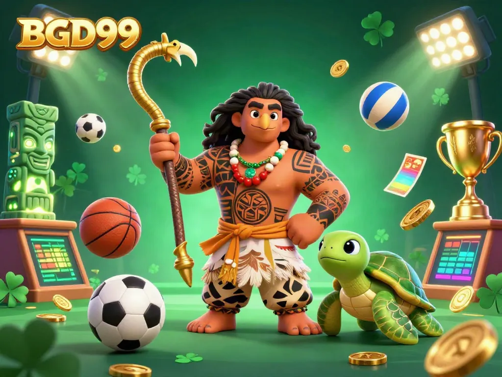 Experience thrilling BGD99 casino adventures with dynamic sports elements in an enchanting 3D illustration.