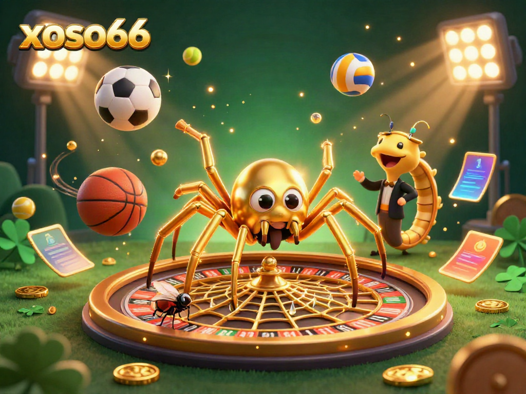 Experience the thrill of betting with xoso66, featuring lively casino elements in a captivating 3D setting.