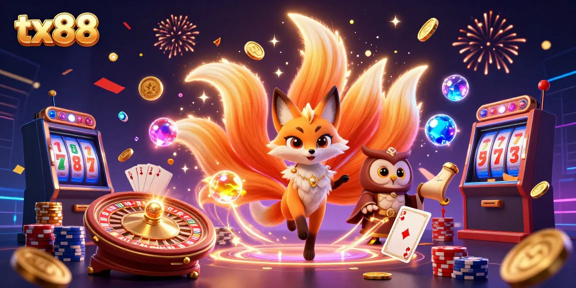 Experience the thrill of tx88 gaming with vibrant characters and casino elements in 3D