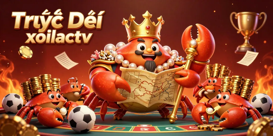 Experience thrilling action with Trực Tiếp xoilactv in this vibrant sports betting scene featuring a crab emperor and gambling elements.
