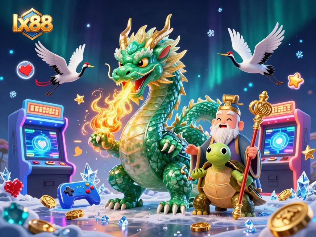 Experience thrilling gameplay at lx88 with a vibrant 3D casino-themed illustration showcasing dynamic characters and elements.