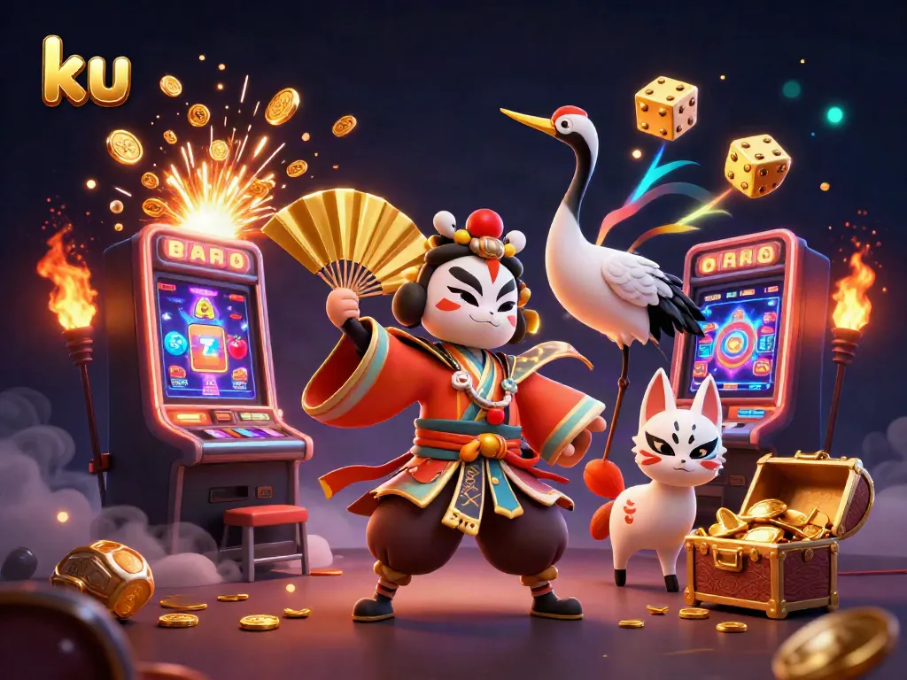 Engaging 3D casino scene featuring ku elements, slot machines, and exciting game dynamics.