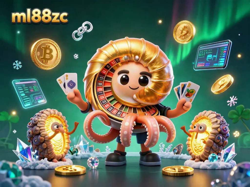 Engage with the thrilling ml88zc casino scene featuring a giant nautilus illuminated with crypto coins.