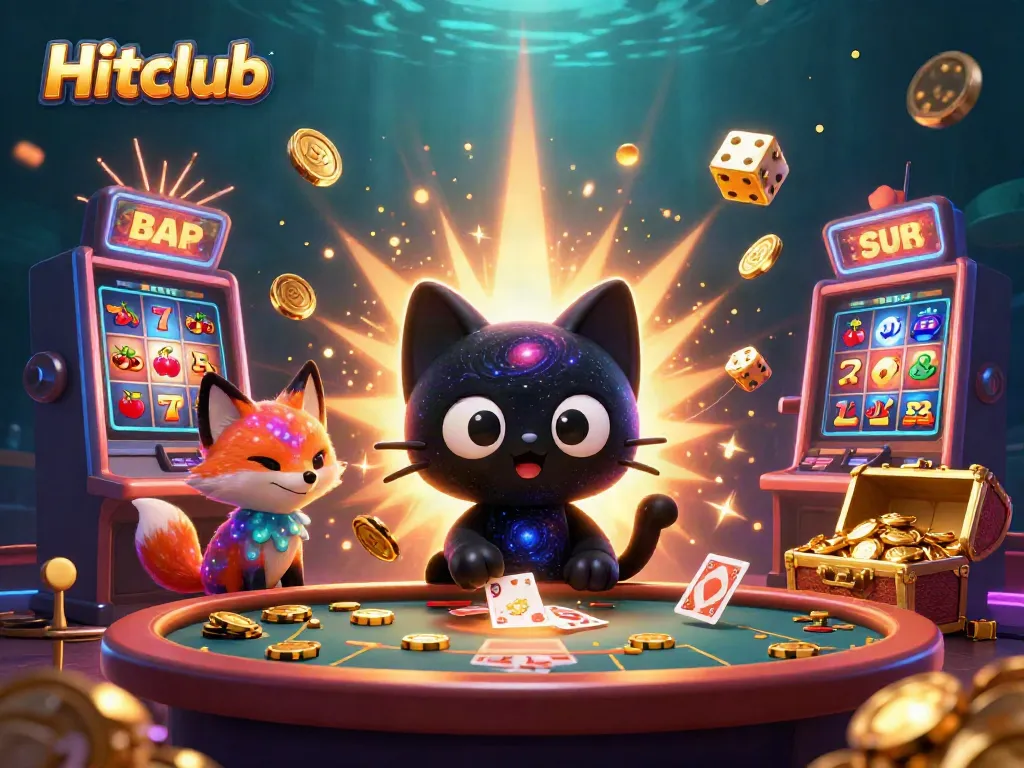 Experience gaming excitement at Hitclub with colorful characters and dynamic casino elements.
