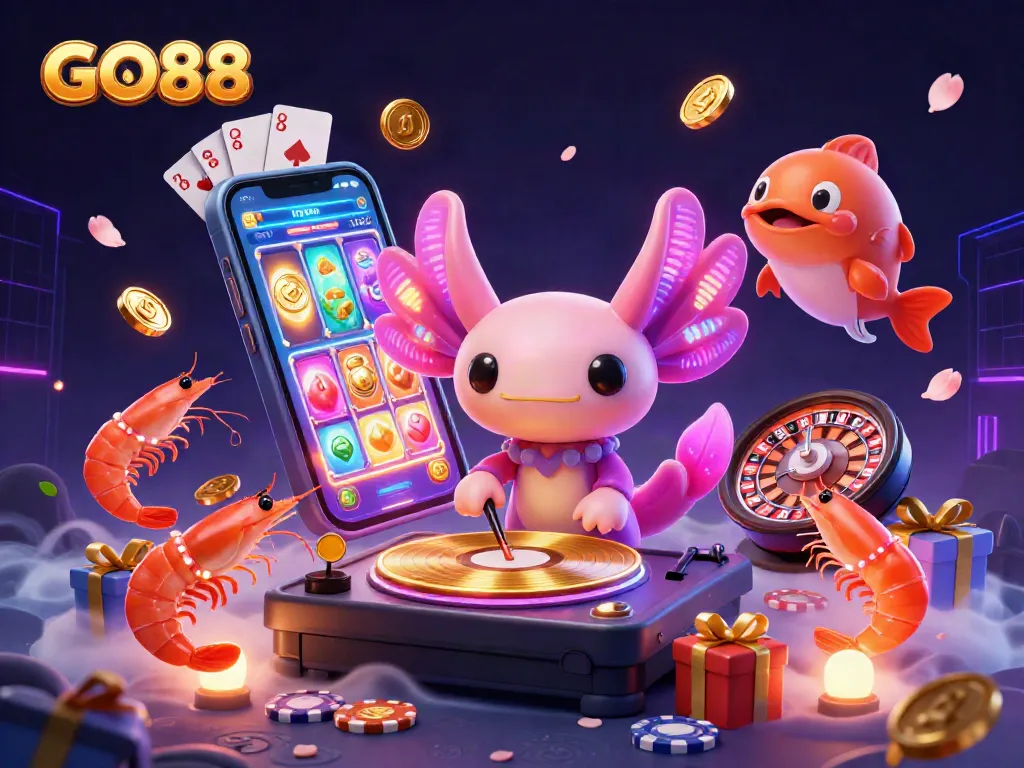 GO88 offers an exciting casino experience with vibrant visuals and engaging gameplay in a dynamic scene.