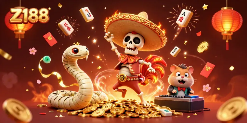 Z188 brings exciting casino adventures alive with a vibrant and dynamic 3D illustration