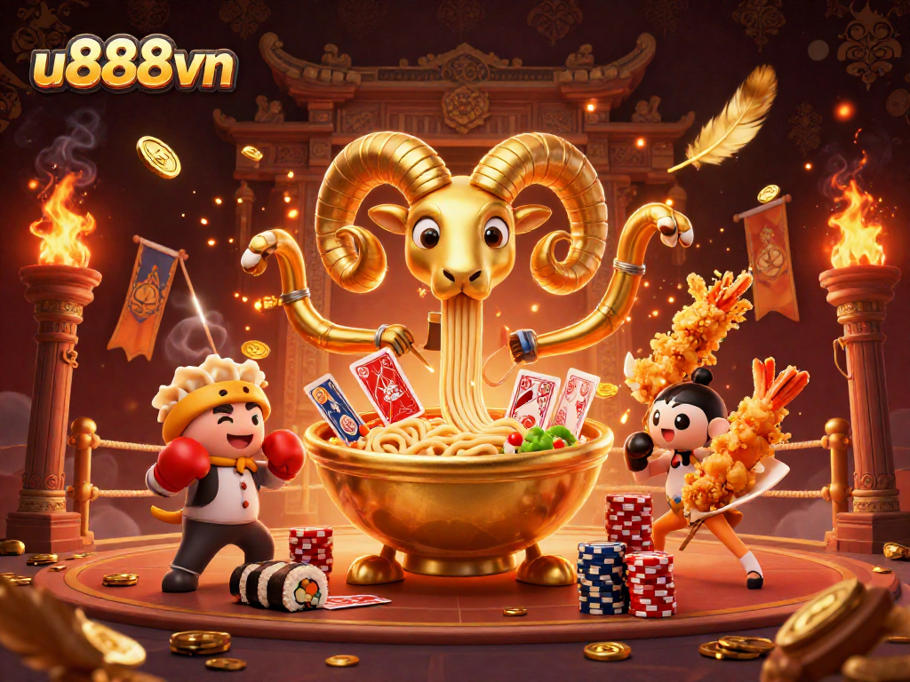 Experience u888vn's vibrant casino scene with interactive characters and dynamic gaming elements.