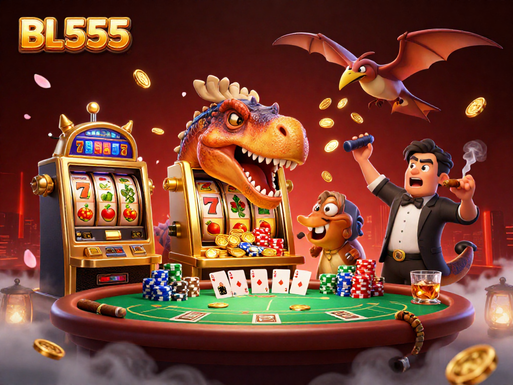 Experience thrilling gaming adventures with BL555's unique 3D casino characters and jackpot elements.