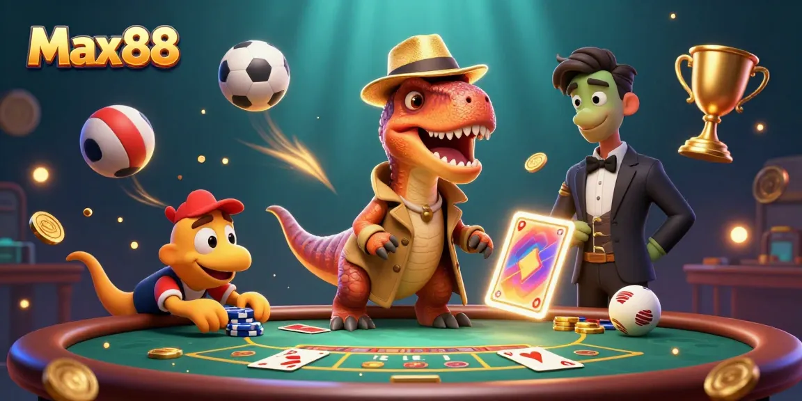 Max88 card counter velociraptor at a blackjack table, exciting gambling scene.