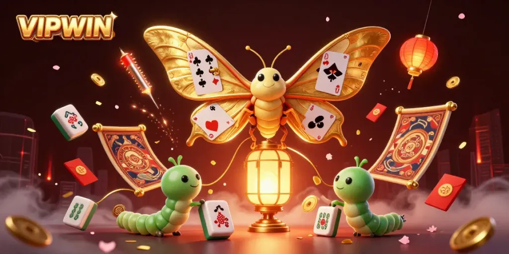 Experience the thrilling world of VIPWIN with a vibrant casino-themed digital illustration.