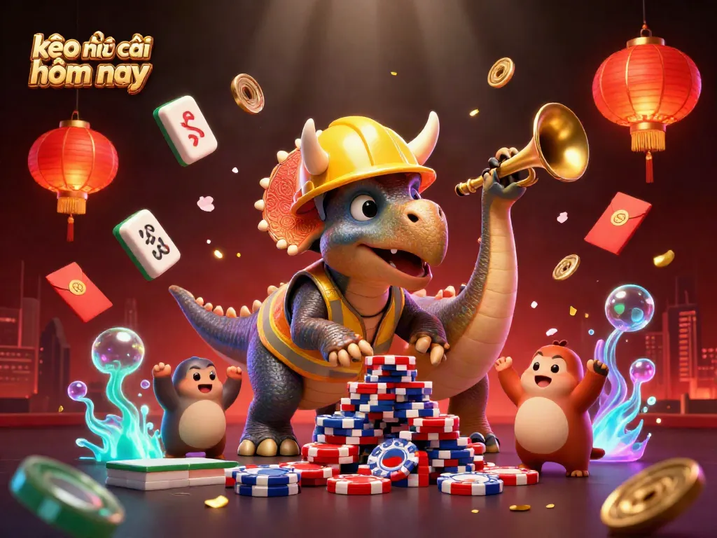 Engage with kèo nhà cái hôm nay in a vibrant and dynamic casino-themed illustration featuring exciting gambling elements.