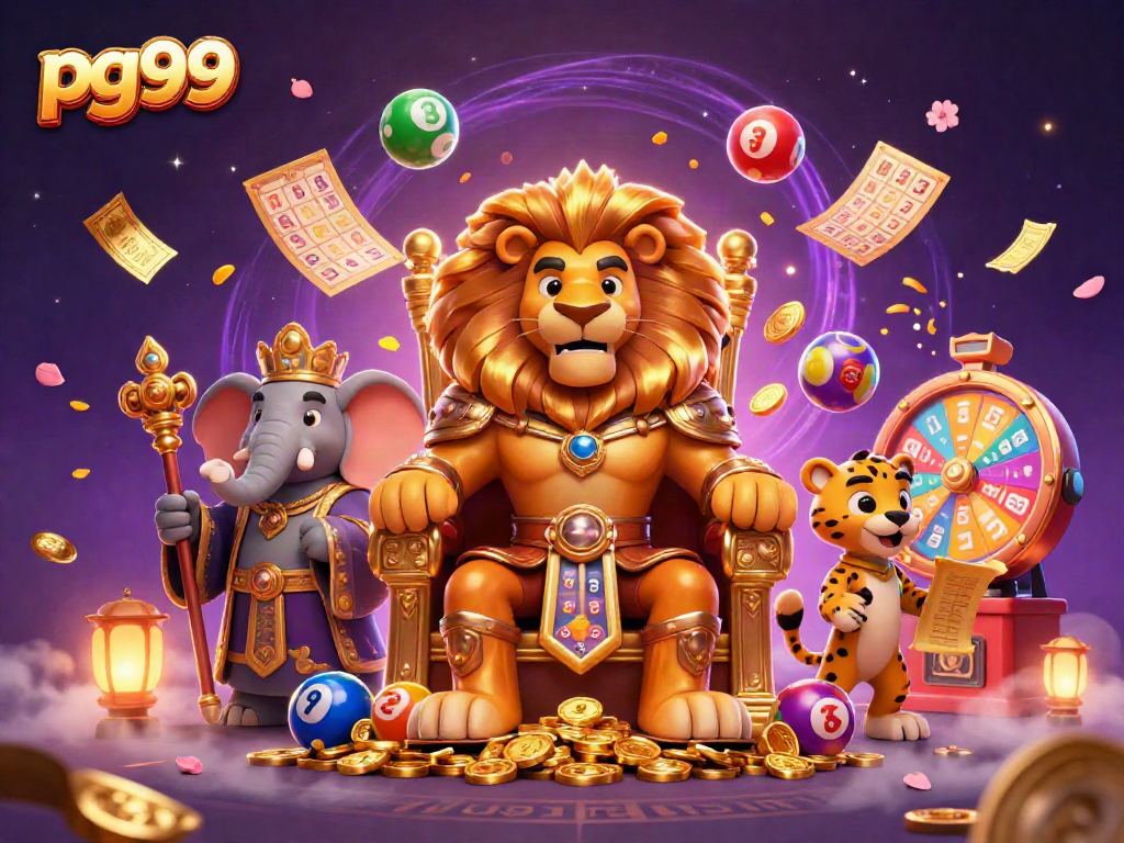 Experience the excitement of pg99 with vibrant lottery elements and a royal theme!