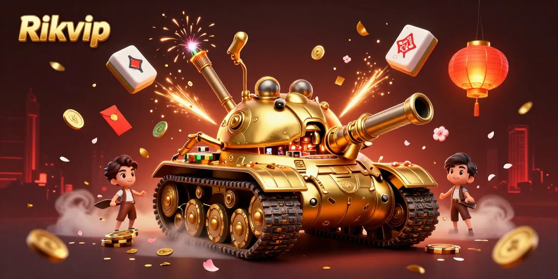 Experience thrilling gaming at Rikvip with a vibrant 3D casino illustration showcasing a whimsical environment.