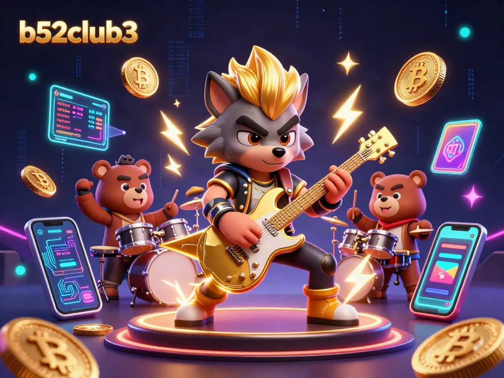 Experience thrilling gameplay at b52club3 with animated characters on a vibrant casino stage