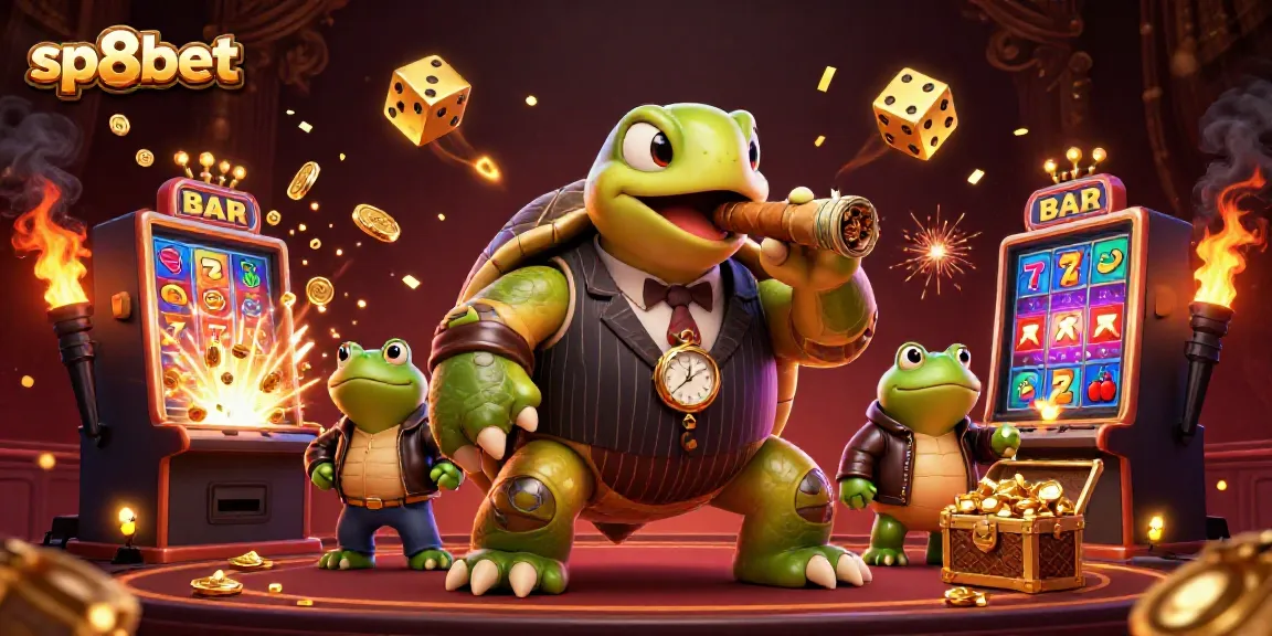 Experience thrilling jackpots at sp8bet with a lively 3D casino scene and vibrant characters.