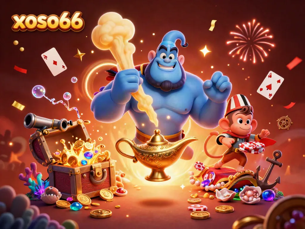 Play exciting games and win with xoso66 in a magical casino adventure scene.