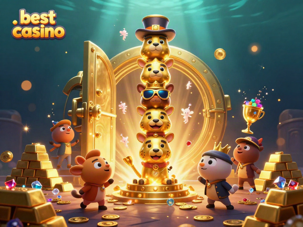 Experience thrilling moments at the best payout casino with a dynamic, gold-filled totem scene.