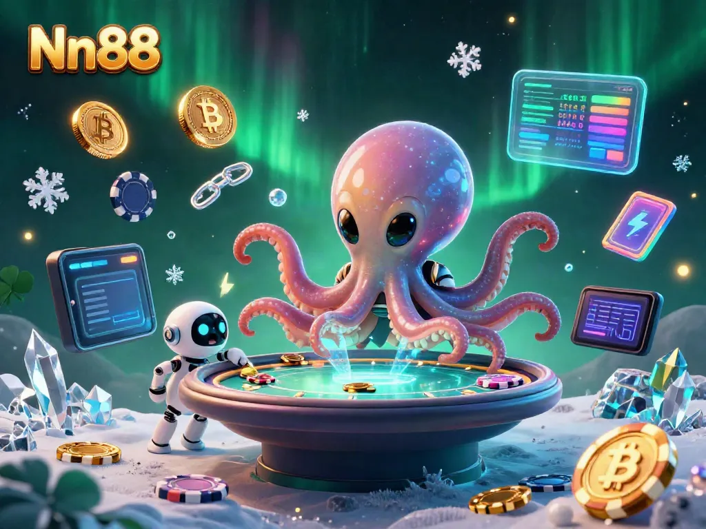 Experience thrilling poker action at Nn88 with the alien octopus managing holographic tables and crypto elements.