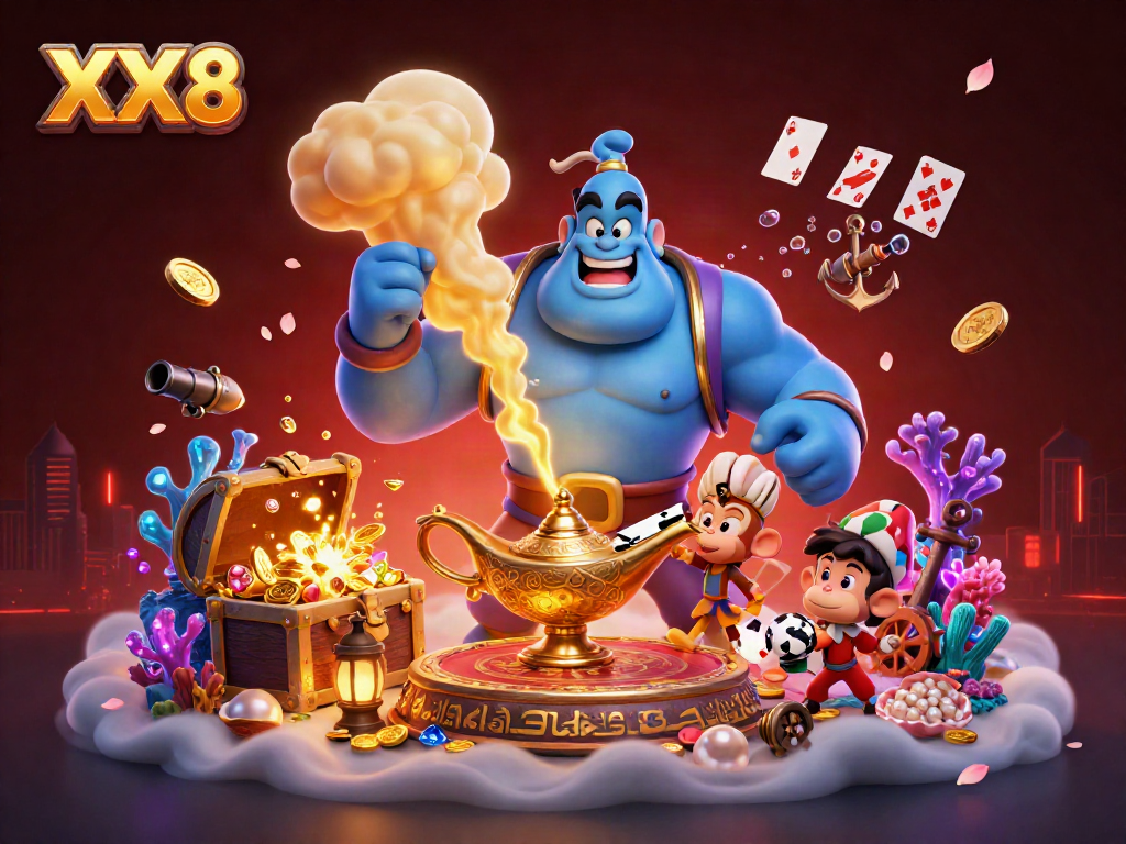 Experience exciting gameplay with XX8's rich casino offerings, featuring magical elements and treasures.