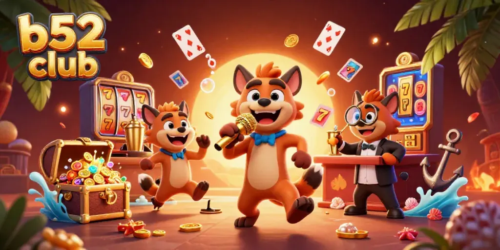 Join the excitement at b52 club with vibrant casino characters and engaging gameplay elements.