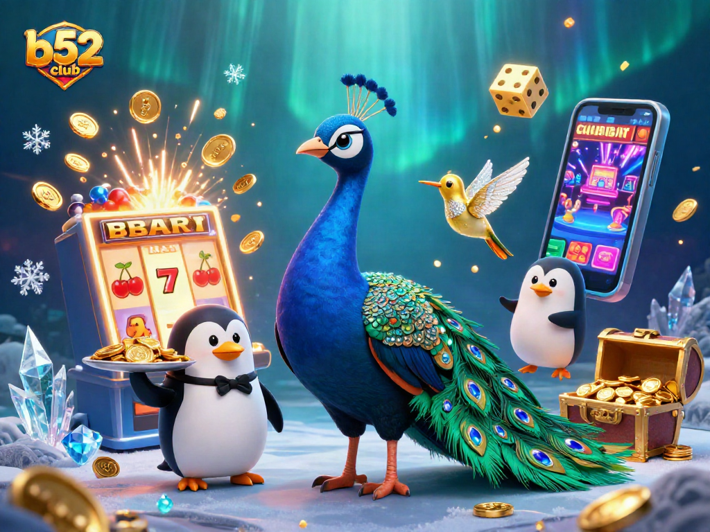Experience exciting wins at b52club with vibrant 3D casino gaming elements and characters.